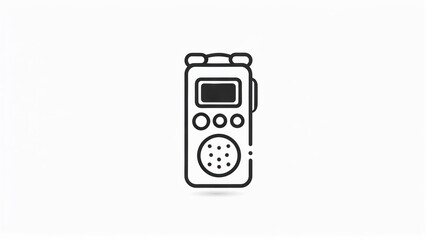 Simple line drawing of a portable two-way radio