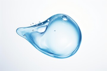 Poster - Single, large, clear drop of water floats against a light background, creating a refreshing and pure image