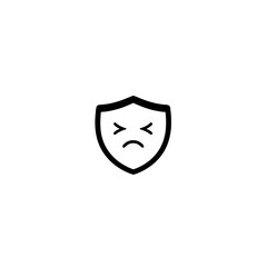 Poster - Shield with sad emoji icon symbolizing emotional protection online safety and digital defense