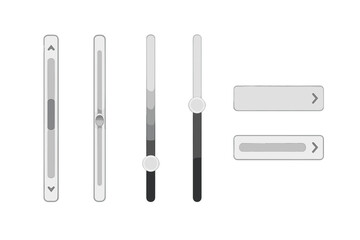 Fototapete - Vector UI elements set for web and app. Scroll bar, slider, and progress bar. User interface GUI kit with navigation button and scrolling widget for interaction design.