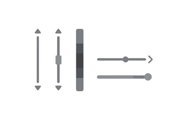 Fototapete - UI scroll bars and slider elements kit. Modern user interface design set with progress bar, navigation widget, and control buttons for web, app, or software development.