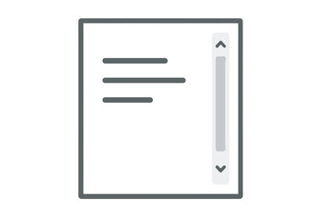 Fototapete - Scrollbar UI element for web and app design. User interface control for page navigation, scrolling content. Frontend developer concept vector. Window scroll bar icon.