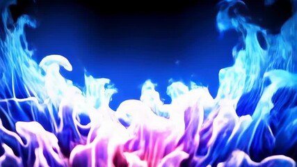 Poster - Fluid motion of purple, pink, and blue plumes rising and swirling against a dark background with soft lighting, creating an ethereal dreamy effect.