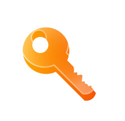 Poster - Abstract Orange Key Icon: Modern, Minimalist, and Clean Design for Digital Access.