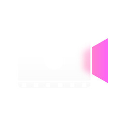 Poster - Modern Minimalist Video Player Icon:  Clean, Simple, and Pink Gradient Design.