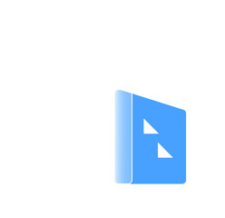 Poster - Abstract Modern Minimalist Blue and White Geometric Design Element