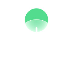Poster - Abstract minimalist green and white circle design, modern, clean, and simple.