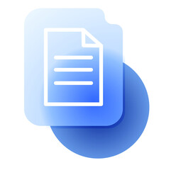 Poster - Abstract Blue Gradient Document Icon: Modern, Clean, and Minimalist Design