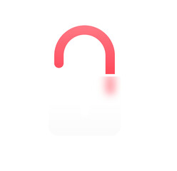Poster - Unlocked Padlock Icon: Modern, Minimalist, Coral Pink and White Design