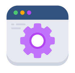 Poster - Purple Gear Setting Icon: Modern Website Interface Design Element