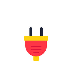 Poster - Cloud Computing Plug Icon: Simple, Modern, Flat Design, Red and Yellow