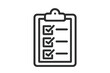 © Susanne - To-Do Checklist Clipboard Line Icon with Three Tick Boxes – Minimalist Outline Vector Illustration for Task List, Survey Form, Questionnaire, Productivity, Transparent Background