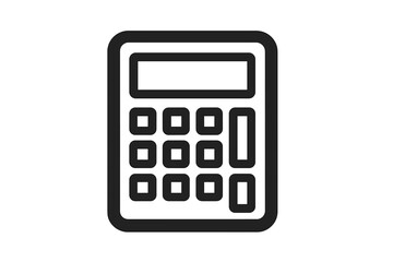 Poster - Calculator icon flat design symbol. Math computing interface element. App web UI vector graphic. Digital calculation tool button. Minimalist mathematical symbol design