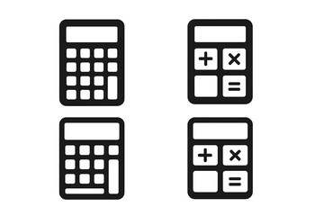 Poster - Calculator icon set collection. Math symbol vector graphics for app UI website design. Digital computation icons transparent background PNG vector illustration