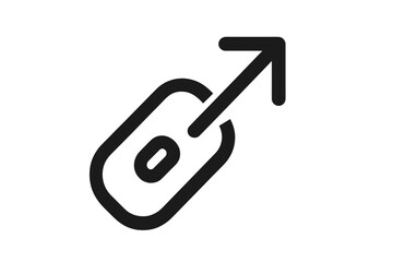 Poster - External link icon vector symbol arrow pointing outward website navigation UI interface element transparent background black outline design graphic resource