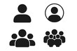 © AIStock - People and user avatar icon collection, individual profile silhouette, contact login button, team group crowd pictogram set, social network community user interface symbol vector