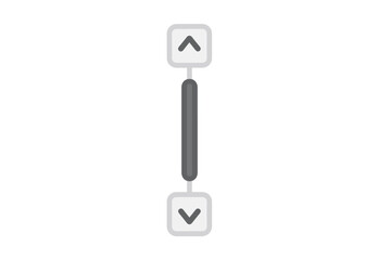 Fototapete - Vertical scrollbar UI element with up and down arrow buttons, web navigation control icon for mobile app or website design, isolated vector on transparent background