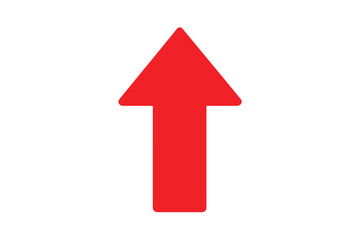 Poster - Red arrow pointing up direction symbol. Simple upward navigation icon marker. Growth success increase concept. Vector illustration graphic element transparent background
