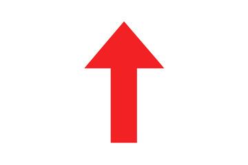 Poster - Red arrow pointing up direction growth success increase rise progress forward movement business concept vector illustration transparent background graphic design element