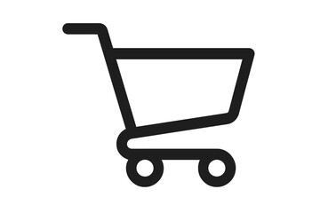 Poster - Shopping cart icon vector transparent background. E-commerce basket symbol for online store website. Retail purchase buy button graphic design element checkout