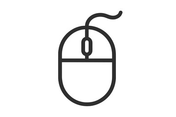 Poster - Computer mouse icon outline vector symbol line art cursor click device technology illustration minimal simple design element web UI interface graphics hardware peripheral