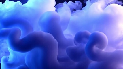 Poster - Ethereal Blue and Purple Smoke Swirls Soft Flow of Mystery and Tranquility in Colorful Atmosphere