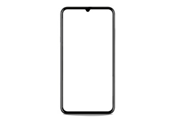 Poster - Modern smartphone mockup with blank transparent screen. Mobile phone template for app presentation and UI design. Vector illustration isolated on transparent background for digital projects
