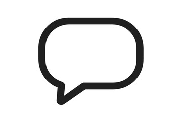 Poster - Minimalist Chat Bubble Speech Icon, Bold Outline Callout Symbol, Blank Dialog Balloon Placeholder, Modern Social Media Message Frame, Communication Graphic Element on Transparent Background Vector