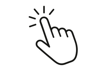 Fototapete - Pointer cursor click icon vector illustration. Hand pointing finger mouse cursor clicking interface element. Computer mouse pointer click button web UI UX design graphic