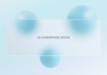 Poster - Light glassmorphism banner with soft blue background