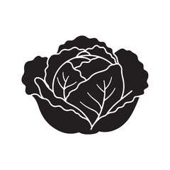Poster - Cabbage icon silhouette vector illustration design on white background
