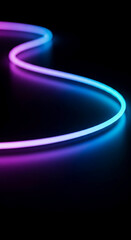 Poster - Abstract image of a glowing neon line, curving across a dark background, creating a dynamic and modern feel, suitable for various design projects