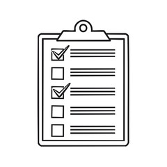 Poster - Clipboard Checklist with Check Marks Task Management or Survey List Outline