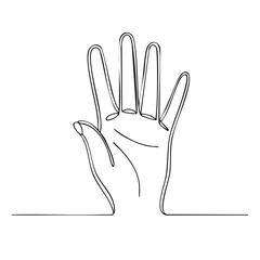 Poster - Continuous line art illustration of an open human hand with fingers showing elegant minimalist style