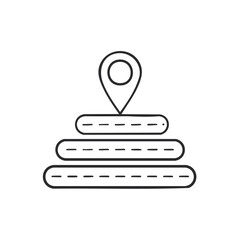 Poster - Navigation Map Location Pointer on MultiLevel Road Illustration