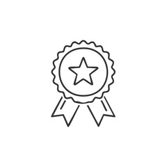 Poster - Rosette Badge Star Achievement Award Minimal Outline Simple Icon