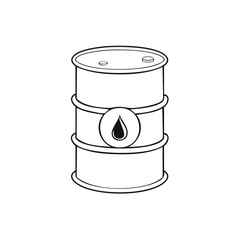 Aufkleber - Metal Barrel Container with Petroleum Logo Outline Style Energy Industry Concept