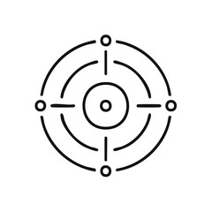 Poster - Target Symbol with Circle Concentric and Lines, Precision Aim Point Illustration