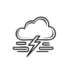 Poster - Cloud with Lightning and Rain Vector Icon for Weather Forecast