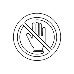 Poster - Do Not Touch Hand Prohibition Sign Black and White Symbol