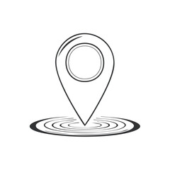 Poster - Location Pin with Ripple Effect Geolocation Icon Position Finder Sign