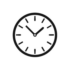 Poster - Simple Black Clock Icon for Time Management and Schedule Planning