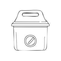 Poster - Hand-drawn outline of an electrical appliance with handle, simple vector illustration.