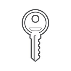 Poster - Simple line art icon of a house key for security and access