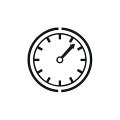 Poster - Modern line art icon of a timer gauge or speedometer dial symbol for time and measurement