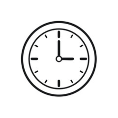 Poster - Clock Icon Illustration Showing Time, Round Shape With Hands, Tick Marks
