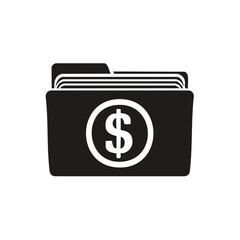 Poster - Folder with dollar sign icon for finance records business budget and accounting