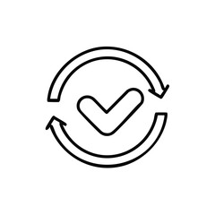 Poster - Continuous improvement process icon with checkmark and rotation arrows