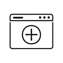 Poster - Add symbol inside web browser icon, black outline design