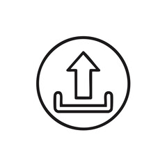 Poster - Upload Arrow Outline: Simple File Transfer Symbol Inside Black Circle